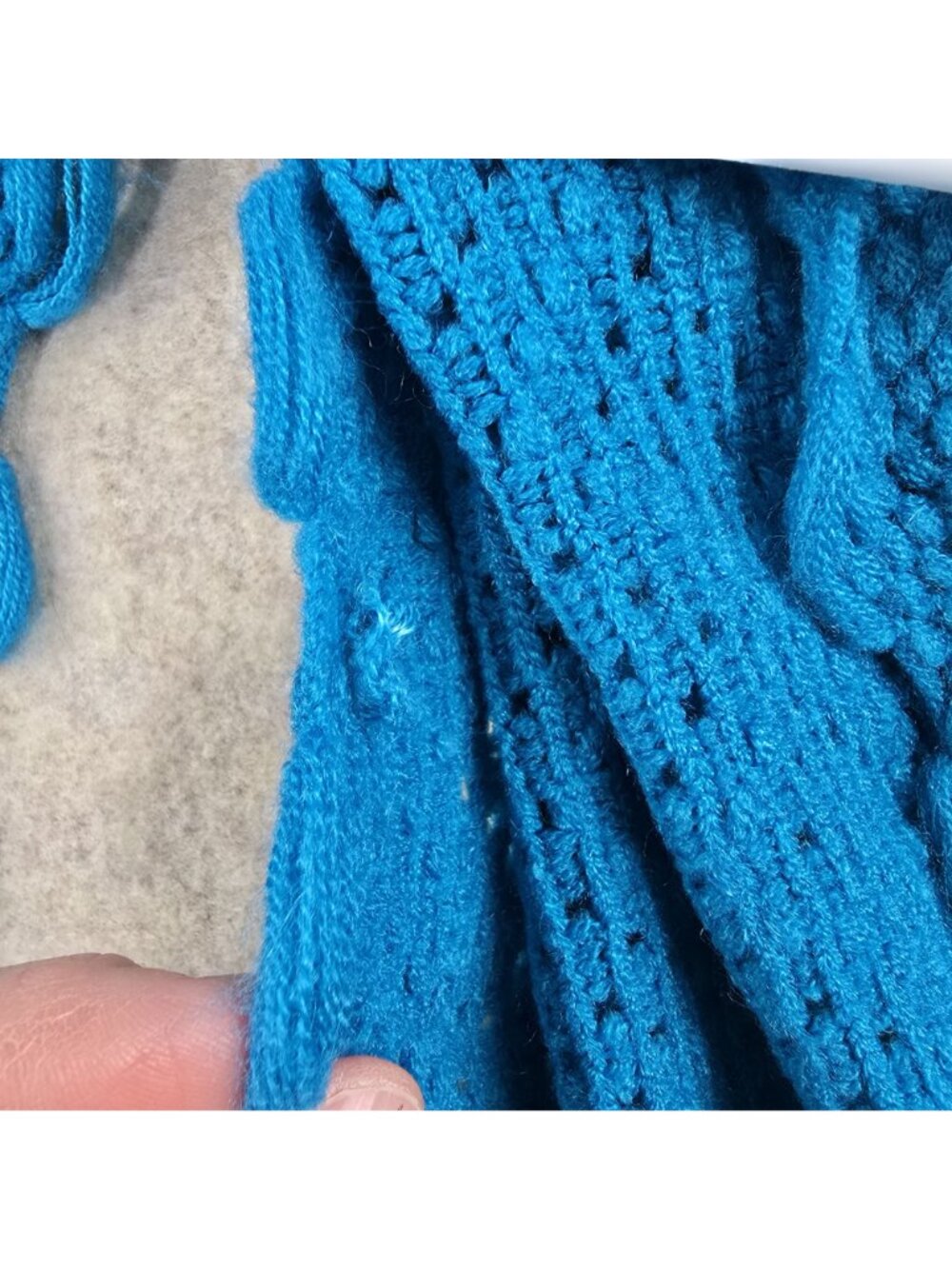 Womens Blue Crochet Scarf & Matching Headband Set Acrylic Lightweight Design - Picture 5 of 7